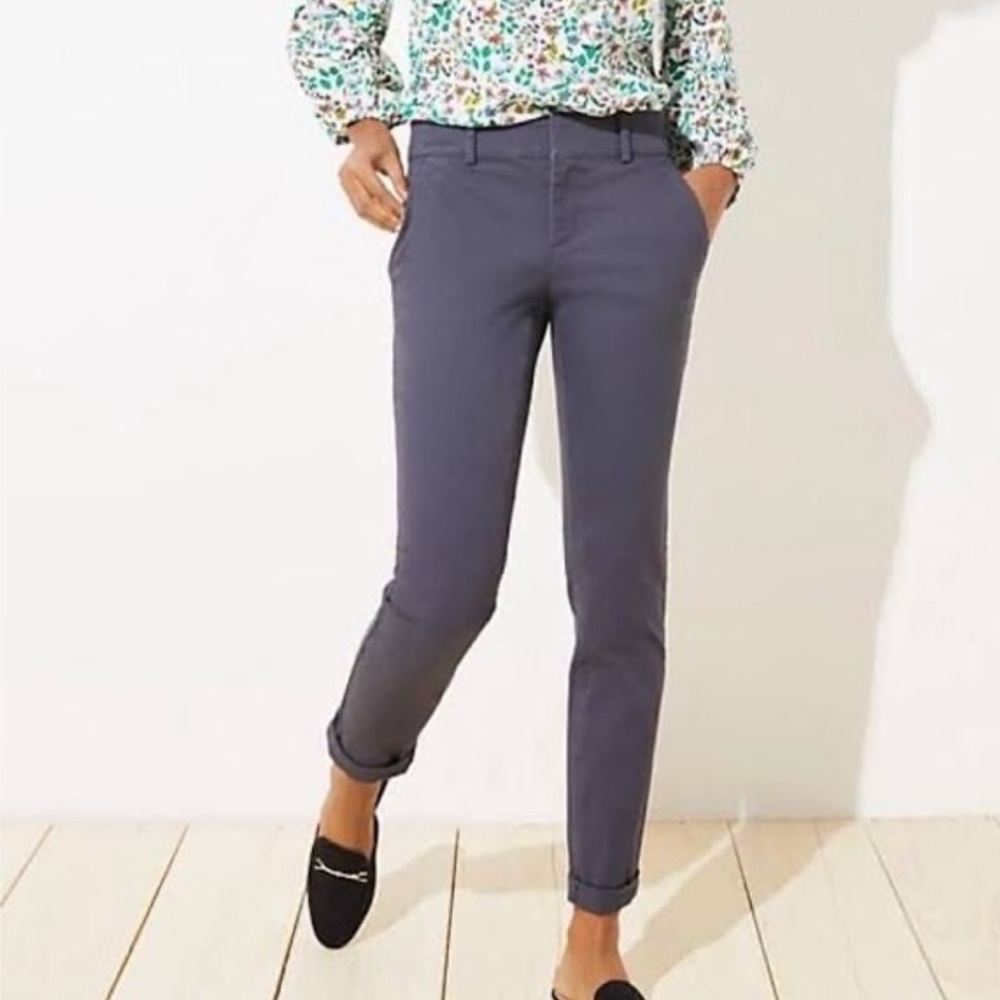 LOFT 8P Dark Grey Girlfriend Chinos